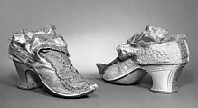 Shoes, Silk, metallic, probably British